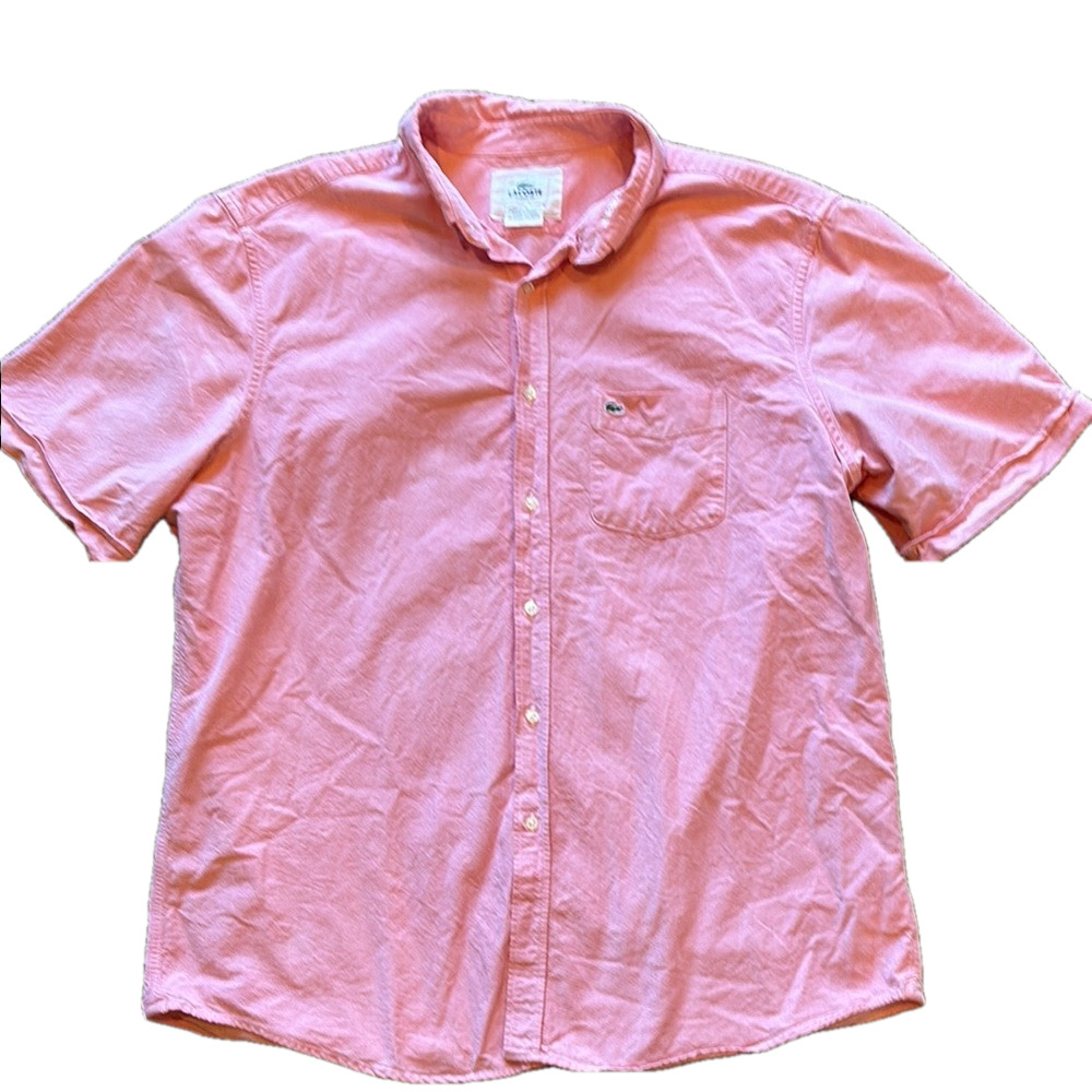 Lacoste Pink Casual Button Down Shirt Relaxed Fit